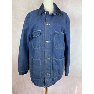 Vintage Wrangler Blue Bell 4 Pocket Denim Barn Chore Work Jacket Blanket Men MD/